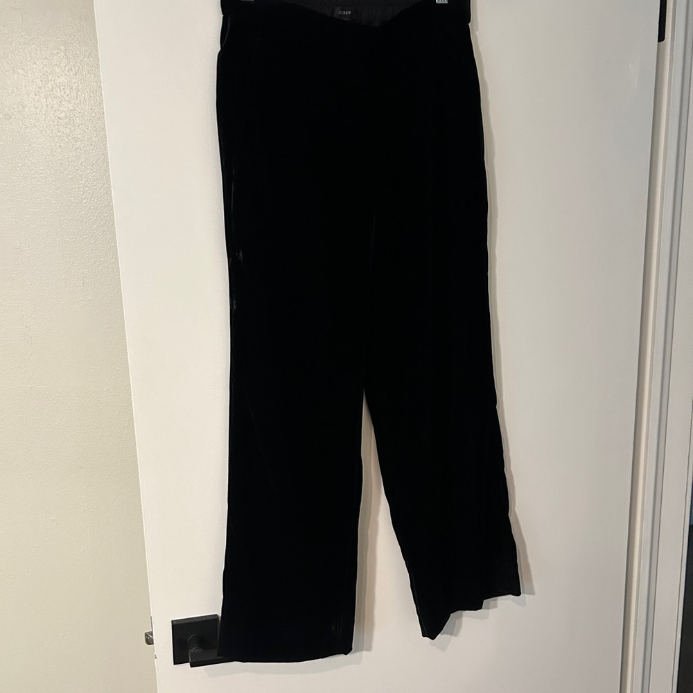 NWT J.Crew Pull-on Peyton Black Velvet Cropped Pants, Size 2